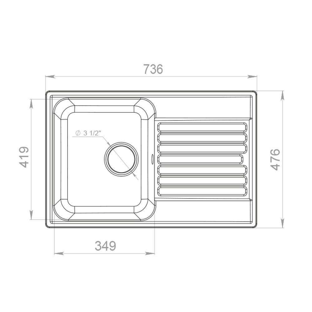 RQ144 белый Мойка кухонная прямоугольная Raiber  - Вид №1