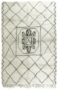 AFOLKI Прямоугольный шерстяной коврик с геометрическими мотивами Beni ourain Taa1114be