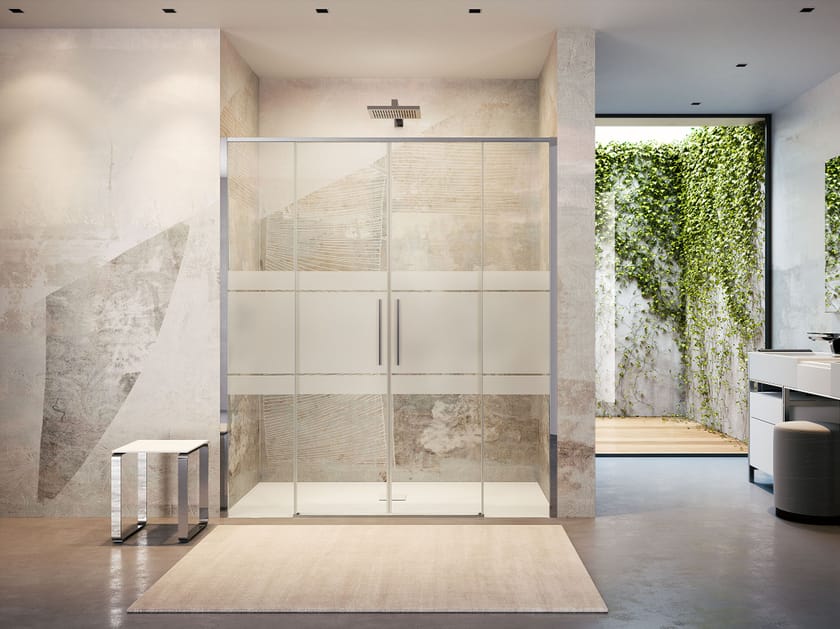 Стеклянная ниша душевая кабина с раздвижной дверью Provex Industrie Toga ARCH-00023505