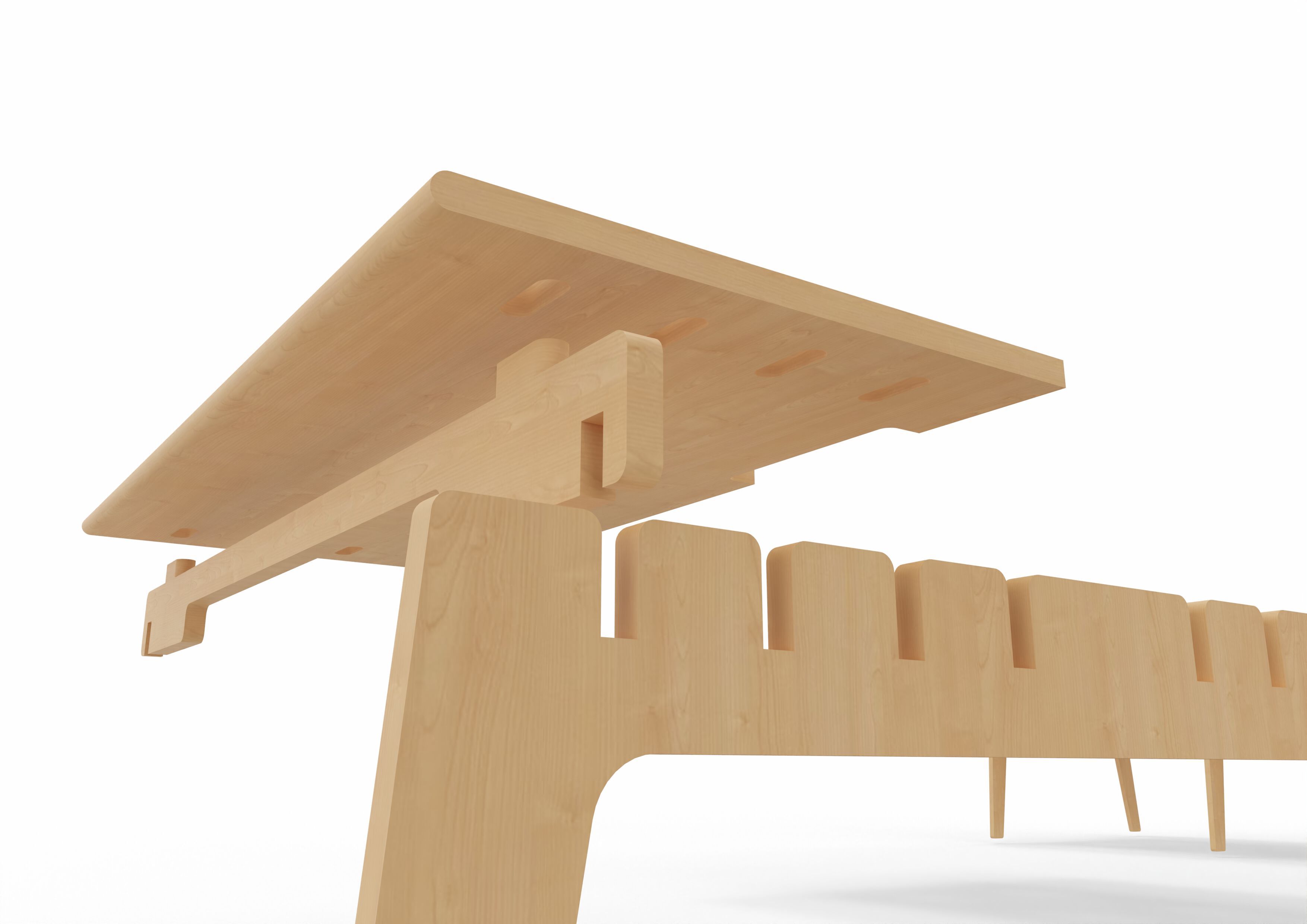 Секционный стол из тополя CUF Milano INTERLOCKING SYSTEM ARCH-00080346 - Вид №7