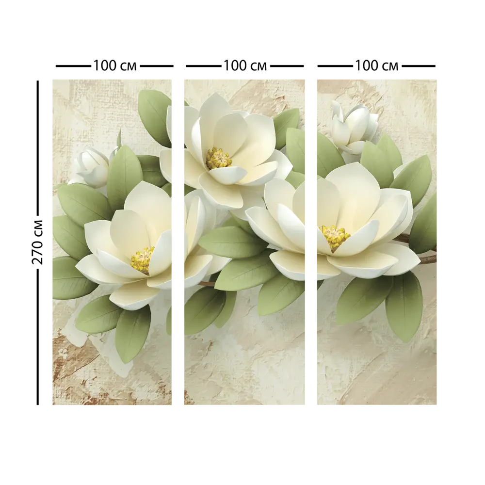 Фотообои «Веточка лотоса» 3D флизелиновые 300x270 см L12-959 FBRUSH 3D FLIZART STLM-2103703 - Вид №3