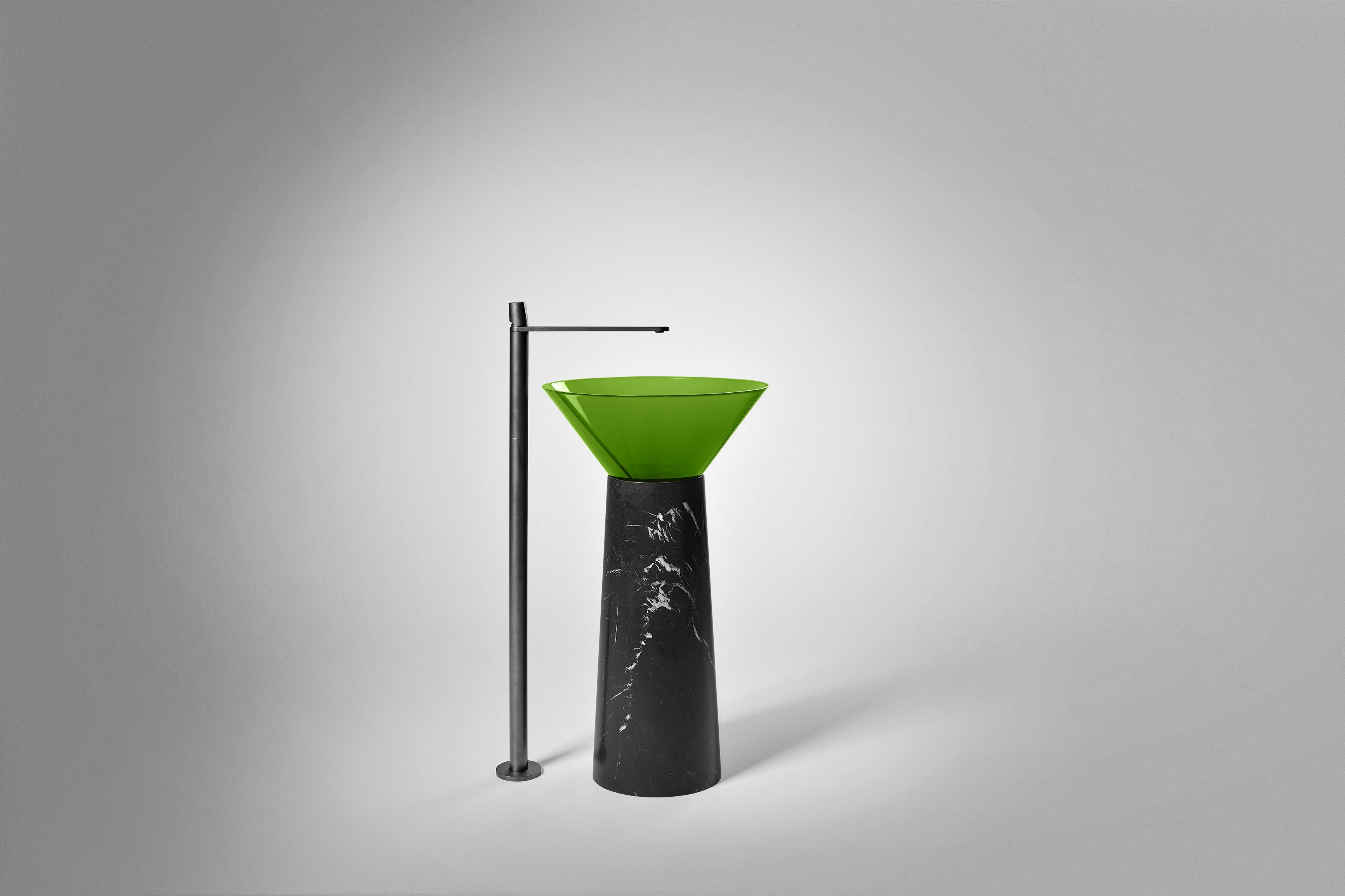 Круглый отдельно стоящий умывальник из черного мрамора Marquina Antoniolupi ALBUME11 + ALBUME21 ARCH-00148772 - Вид №22