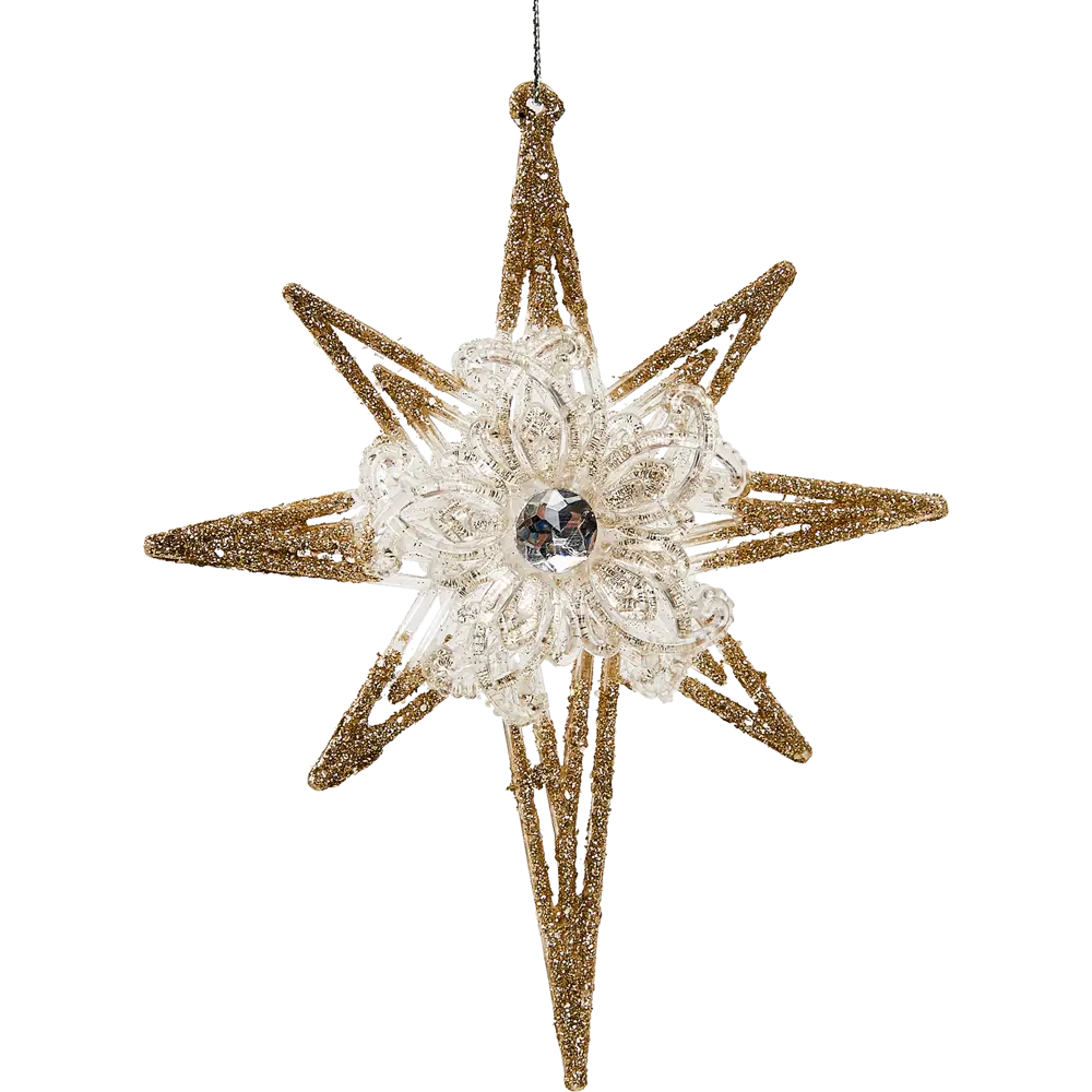 87036504 Елочная игрушка Звезда 15.5x12.5 цвет желтый STLM-1438723 Santreyd  - Вид №1