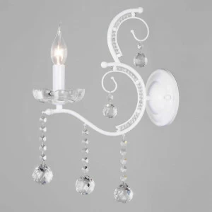 Бра хрустальное белое Brezza 10107/1 глянцевый EUROSVET СВЕЧА 00-3930466 Белый;прозрачный