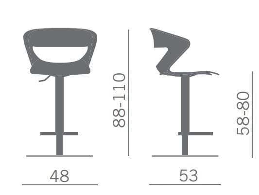 Полипропилен поворотный офисный стул Kastel Kicca ARCH-00125536 - Вид №4