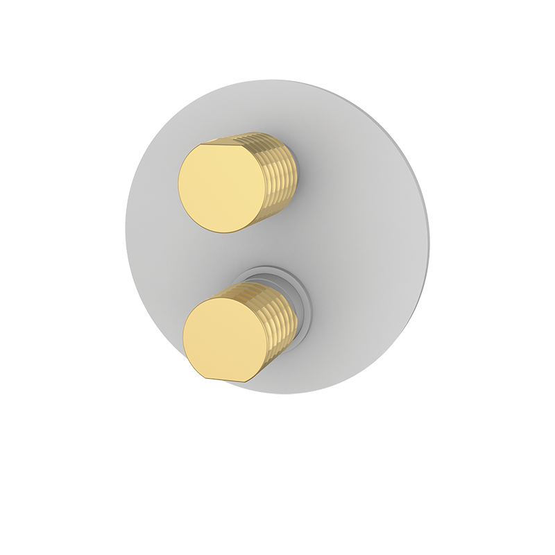 75135717 PREMIUM Белый Встроенный смеситель с переключателем Белое Матовое Золото GRB MIXERS 