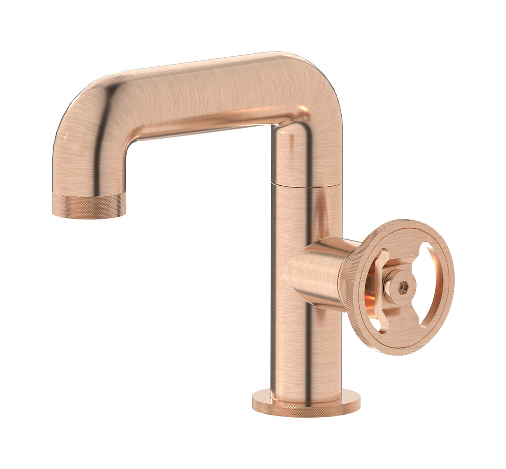 Смеситель для раковины на 1 отверстие в комплекте с донным клапаном WE ARE IB b1200sr Brushed Rose Gold Bold