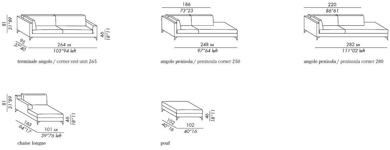 Meridiani Съемный тканевый диван Prince sun-id-1437976 - Вид №5