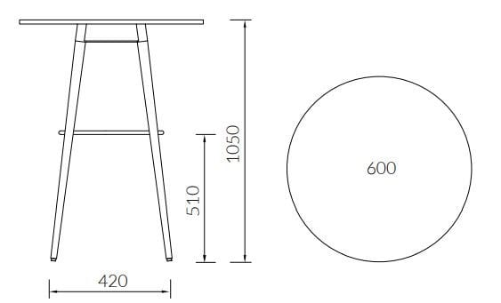 Высокий круглый стол из бука ALMA DESIGN Вирна ARCH-00095919 - Вид №7