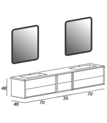 Мебель для ванной CEZARES BELLAGIO 175 Pink Stone - Вид №5