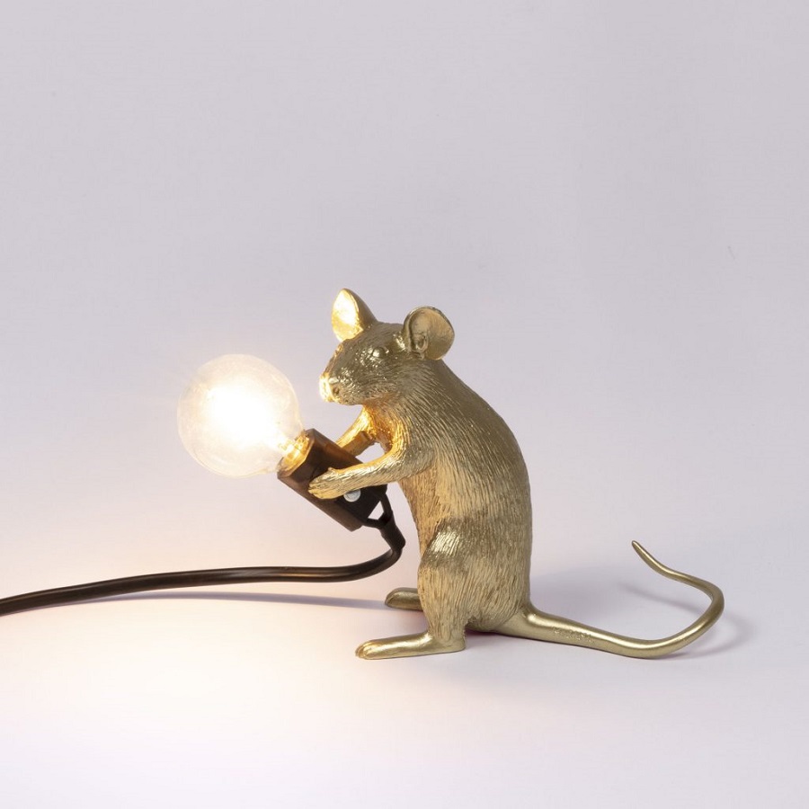 Светильник настольный Mouse Lamp Mac, золотой Seletti 14942GLD - Вид №2