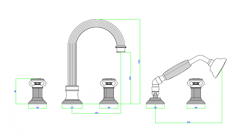 Смеситель на борт ванны Cezares OLIMP-BVD-02-Sw - Вид №1