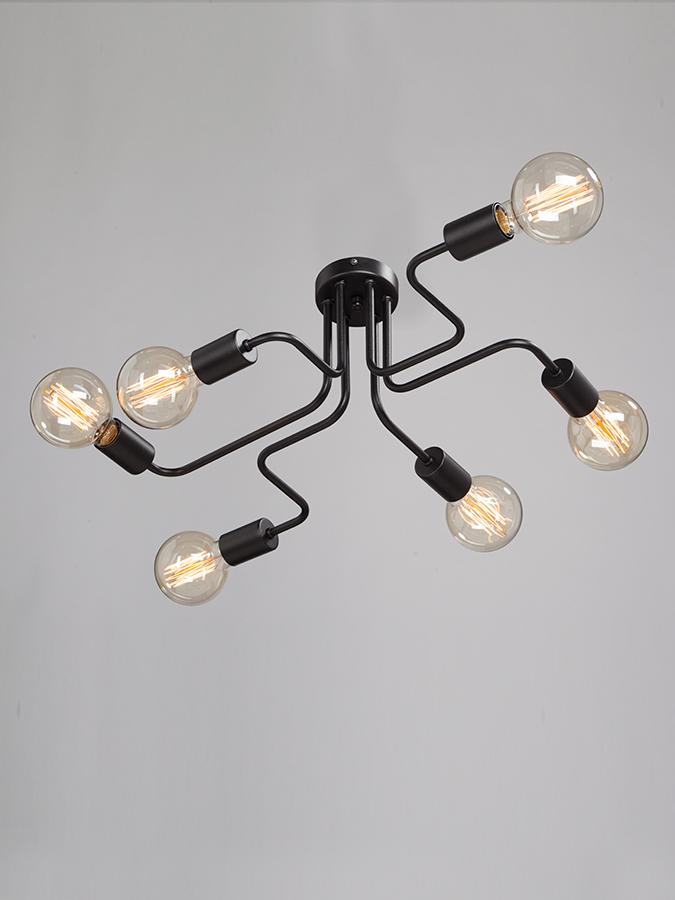 Потолочная люстра Vitaluce V4196-1/6PL VITALUCE ДИЗАЙНЕРСКИЕ 194231 Черный  - Вид №1