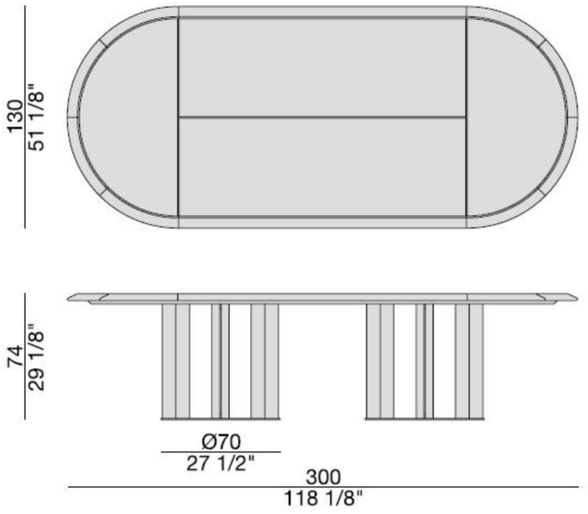 Porada Овальный стол из орехового дерева с мраморной вставкой Eighteen sun-id-1378541 - Вид №2