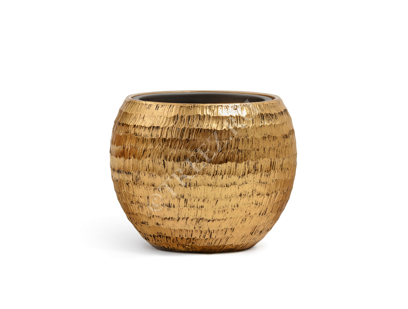 41.3318-04-017-GLD/C-60 Кашпо  Effectory - серия Metal - Полусфера - Чеканное золото Цветочная коллекция  - Вид №2