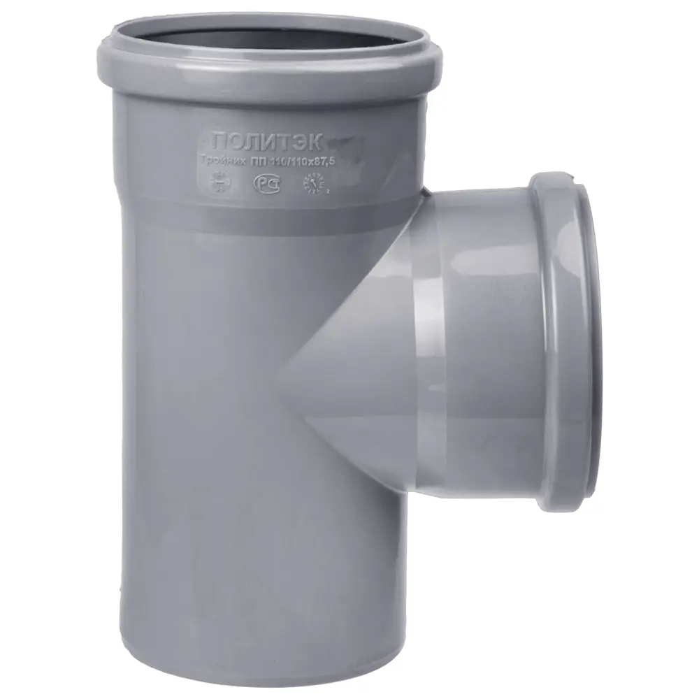 Тройник канализационный ПОЛИТЭК 110x110/87° для горячих стоков 11012189 STLM-0001063 - Вид №1