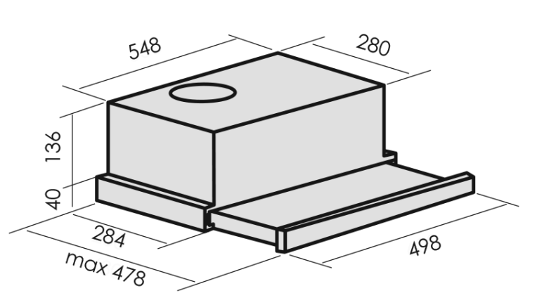 9185530 Вытяжка телескопическая LAUF LUNA 500 черный/черный STDN-0139505 - Вид №1