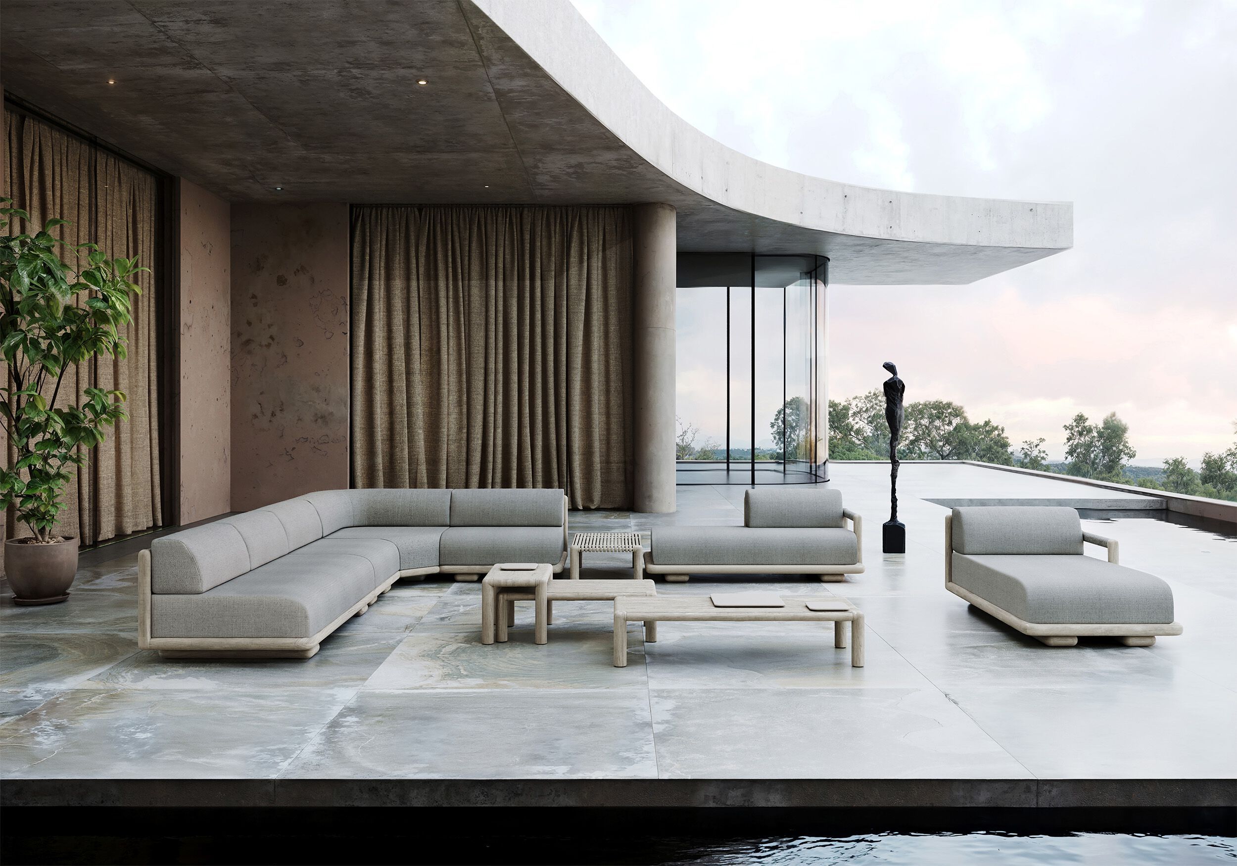 Тканевый модульный садовый диван SNOC Caleo ARCH-00138157 - Вид №21