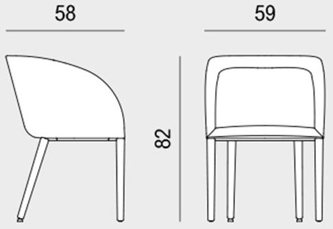 Viganò Стул с подлокотниками из ткани ясеня Milly sun-id-1483860 - Вид №4
