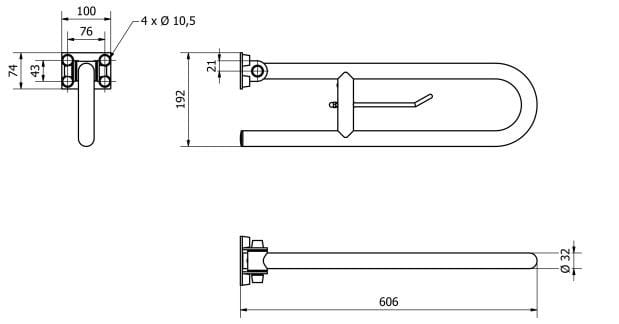 Откидная опорная планка с держателем рулона Thermomat окрашенная ARCH-00061443 - Вид №2
