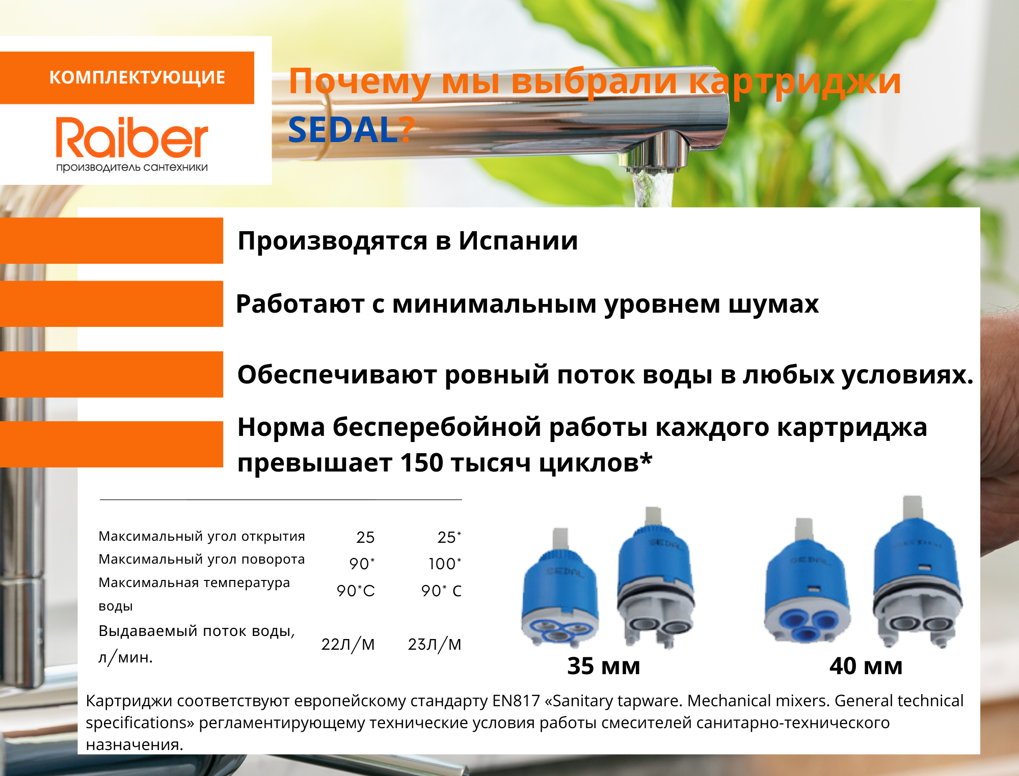 R1802 Смеситель для раковины однорычажный Raiber Grats  - Вид №5