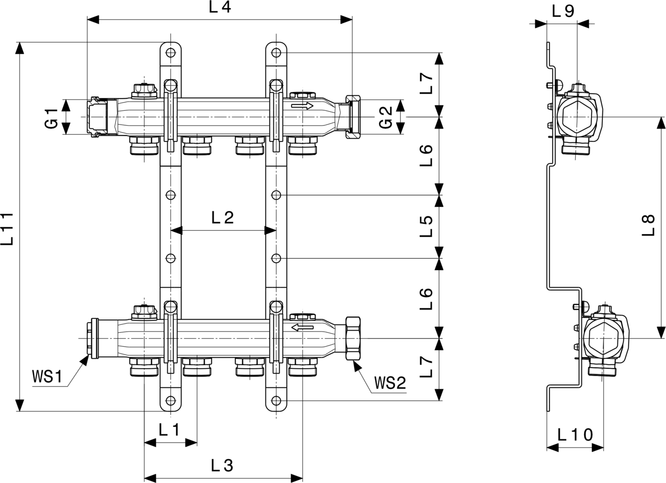 587 567 Модель 1078 Трубопроводные системы  Viega Smartpress  Коллекторы Santreyd  - Вид №3