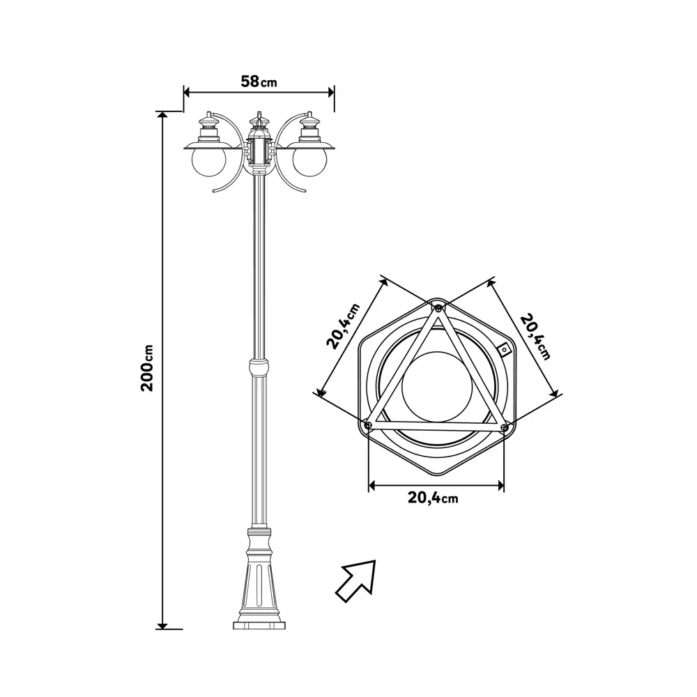Фонарный столб уличный Inspire Marina 196 см 82664557 STLM-2087080  - Вид №6