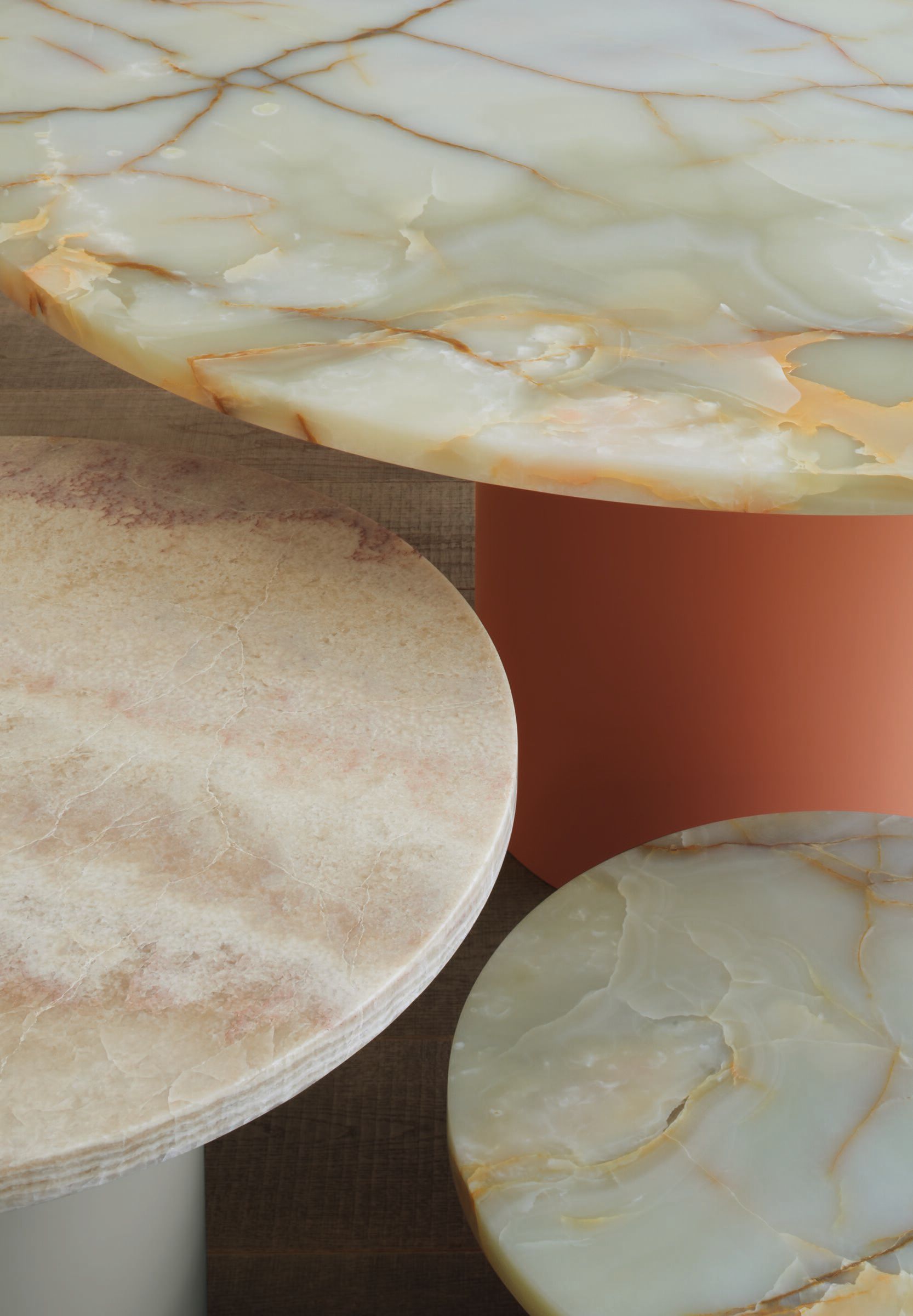 Круглый стол из оникса и стали e15 HIROKI ONYX ARCH-00068866 - Вид №3