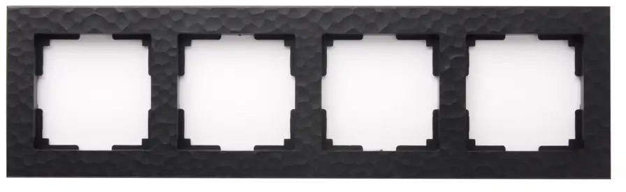 Рамка Werkel Hammer для розеток и выключателей - 4 модуля, черный глянец 84684362