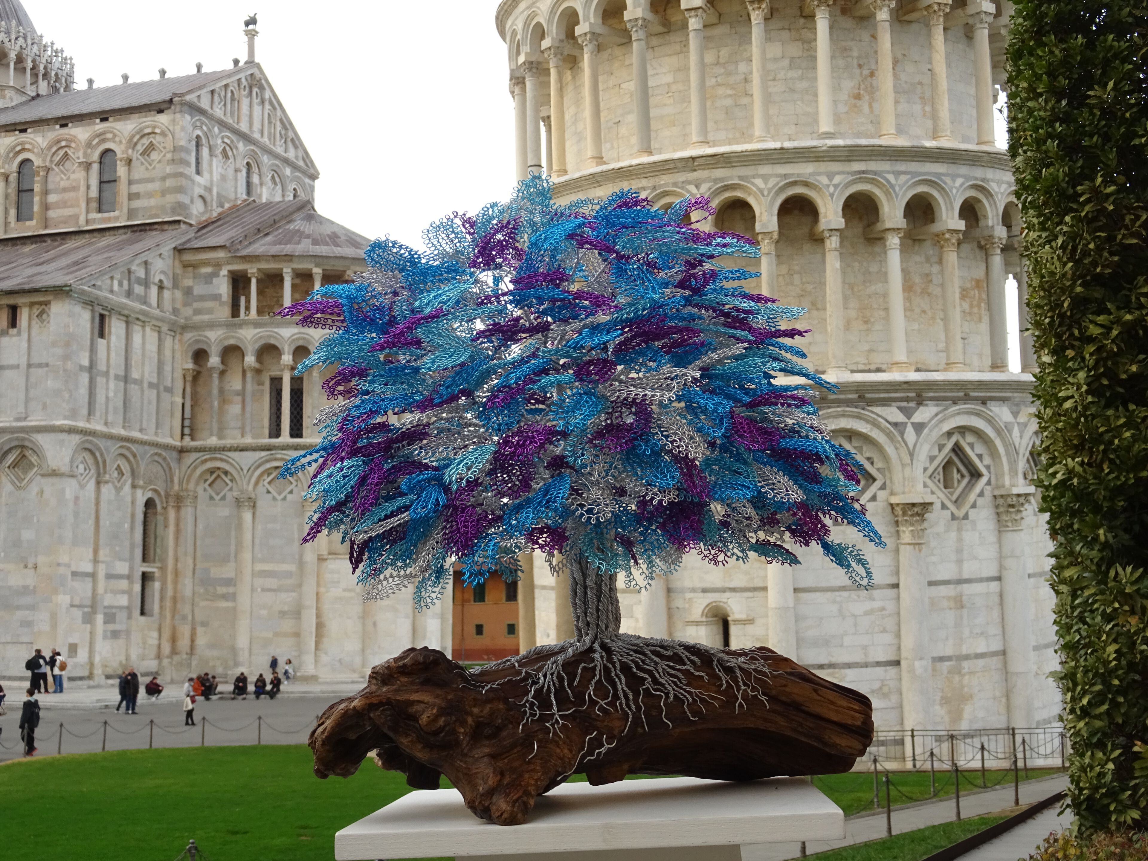 Скульптура из алюминия и оливкового дерева Mosche Bianche Zen Bonsai ARCH-00098696 - Вид №3