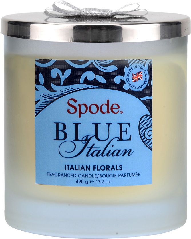 10615153 Spode Свеча в банке с крышкой, с 2 фитилями 10см "Голубая Италия" Воск 