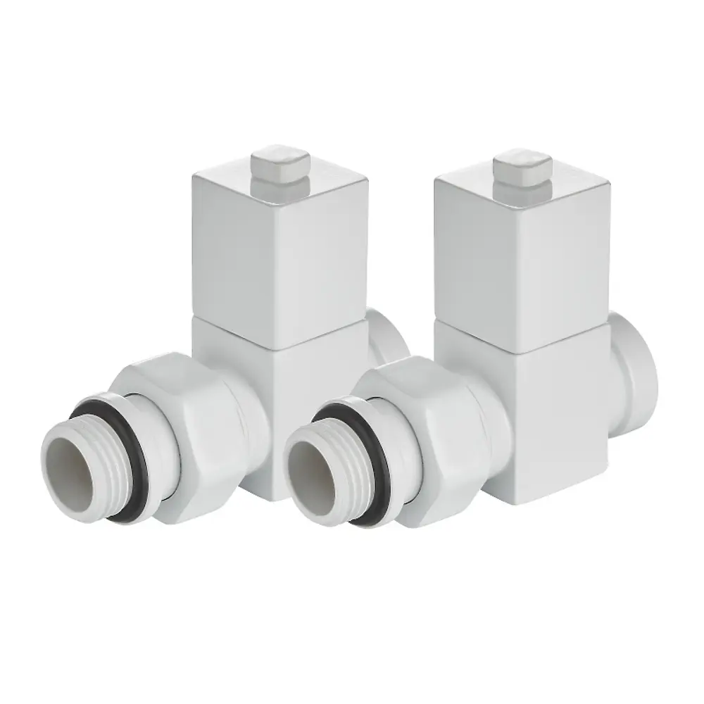 Набор вентилей для радиатора Royal Thermo Cube 1/2" прямой цвет белый STLM-2129036 - Вид №3