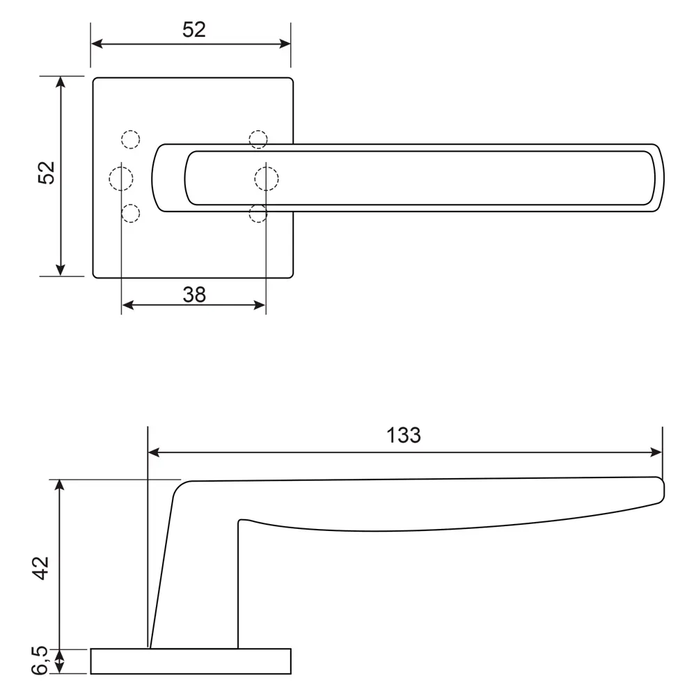 Дверная ручка на розетке Armex H-30169-A без запирания цвет никель STLM-2174256 - Вид №8