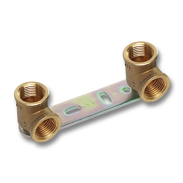 2977F1212100R SANHA 977F водорозетка ВР-ВР, латунь плоская планка 1/2x1/2x100 мм  - Вид №1