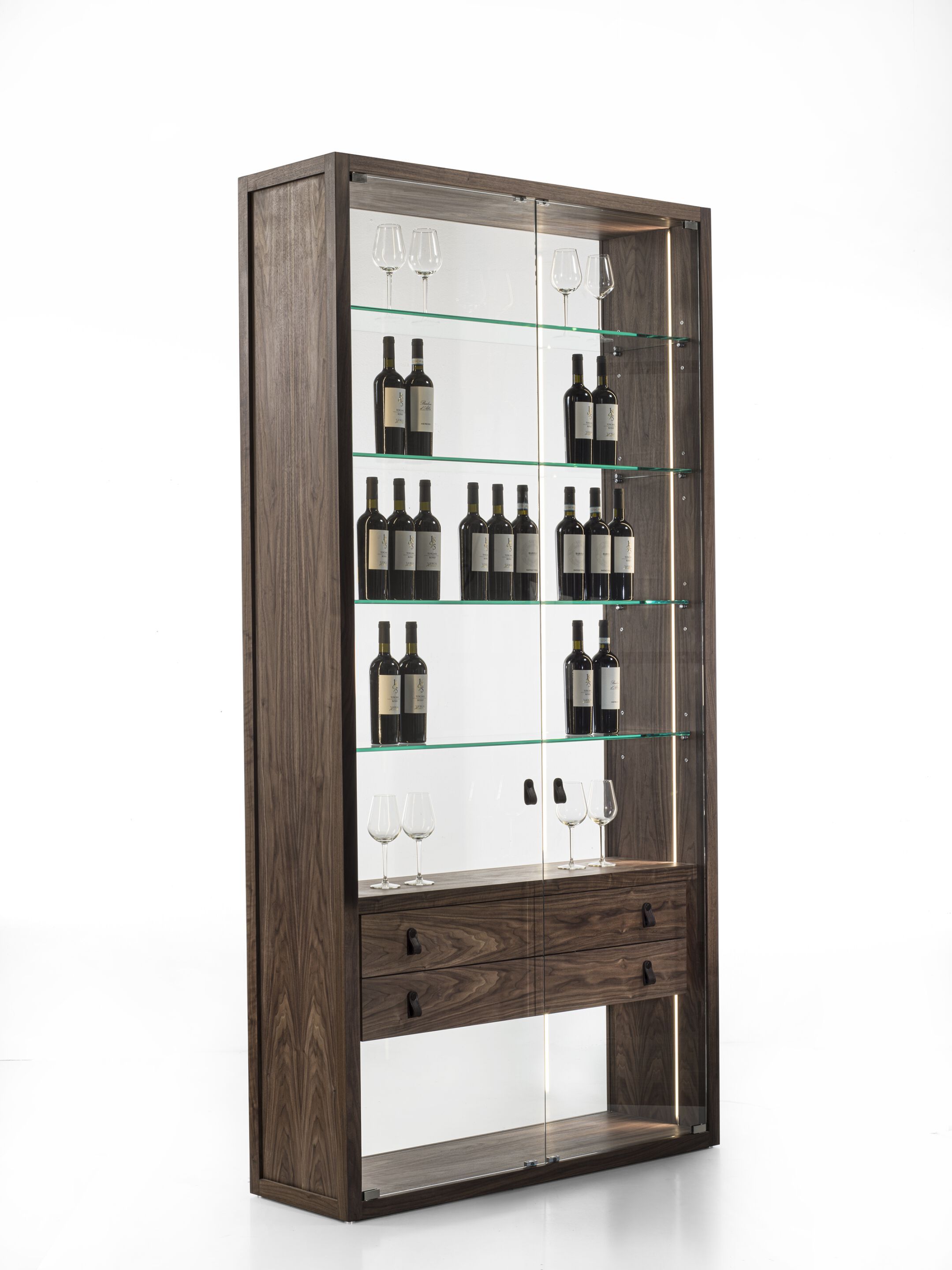 Витрина из массива дерева и планки со стеклянной спинкой Riva 1920 REFLEX ARCH-00050571 - Вид №1