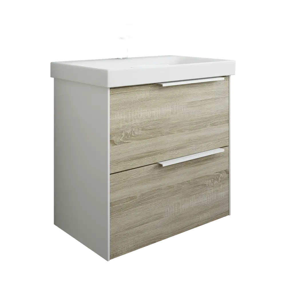 Тумба под раковину подвесная Sanflor Барселона 60 см цвет дуб сонома STLM-2040742 - Вид №1