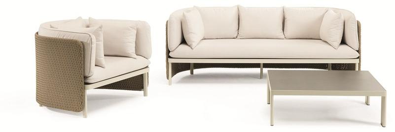 Ethimo 3-х местный тканевый садовый диван Esedra Esd3ban - Вид №4