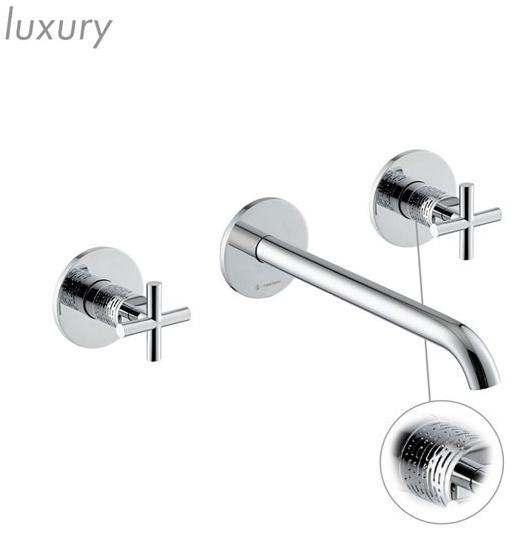 newform Смеситель для умывальника настенный на 3 отверстия без сливного крана Blink sun-id-1502326 - Вид №3