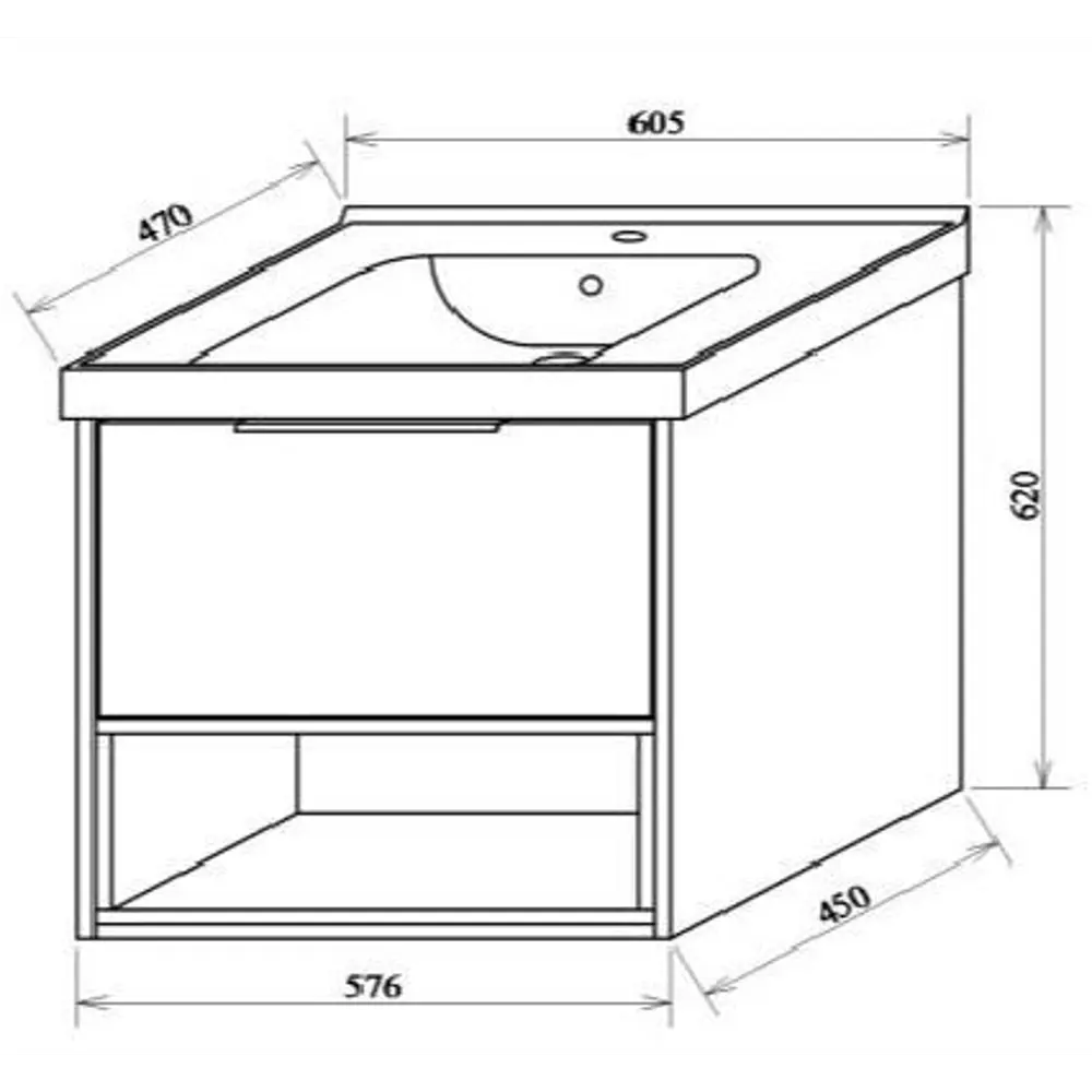 Тумба под раковину подвесная «Дана» 60 см цвет белый глянец SANFLOR STLM-2026447 - Вид №5