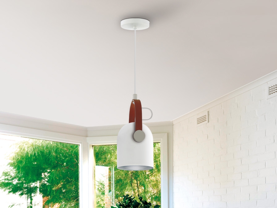 076868 Подвесной светильник 1L белый/серебряный Schuller Adame 