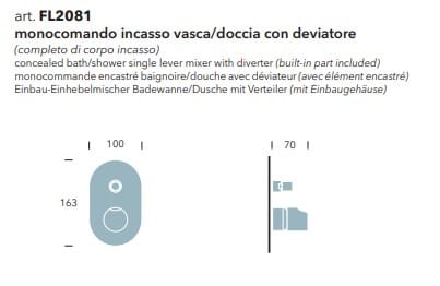 Смеситель для душа с переключателем Ceramica Flaminia Fold ARCH-00149044 - Вид №2