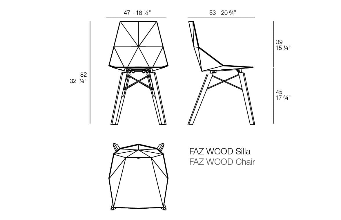 Полипропиленовый садовый стул Vondom Faz Wood ARCH-00142534 - Вид №2