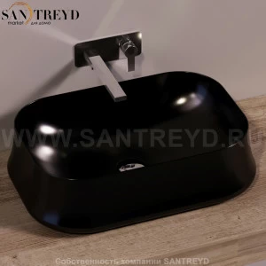 SH08NEROMATT Накладная раковина на столешницу  прямоугольная Simas Sharp