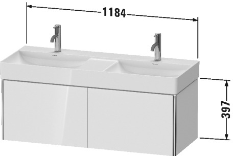 XS406404343 XSquare Тумбочка подвесная Базальт матовый, декор Duravit - Вид №1