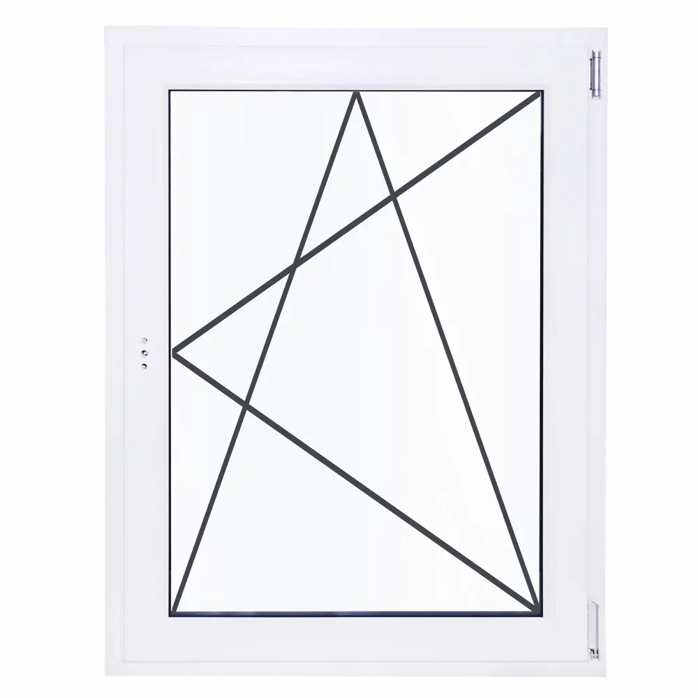 Окно пластиковое ПВХ Deceuninck одностворчатое 1200x800 мм (ВхШ) правое двухкамерный стеклопакет белый STLM-2127382