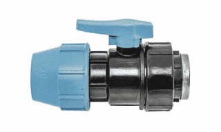 Кран шаровый 50x1"1/2 ВР для труб ПНД UNIDELTA