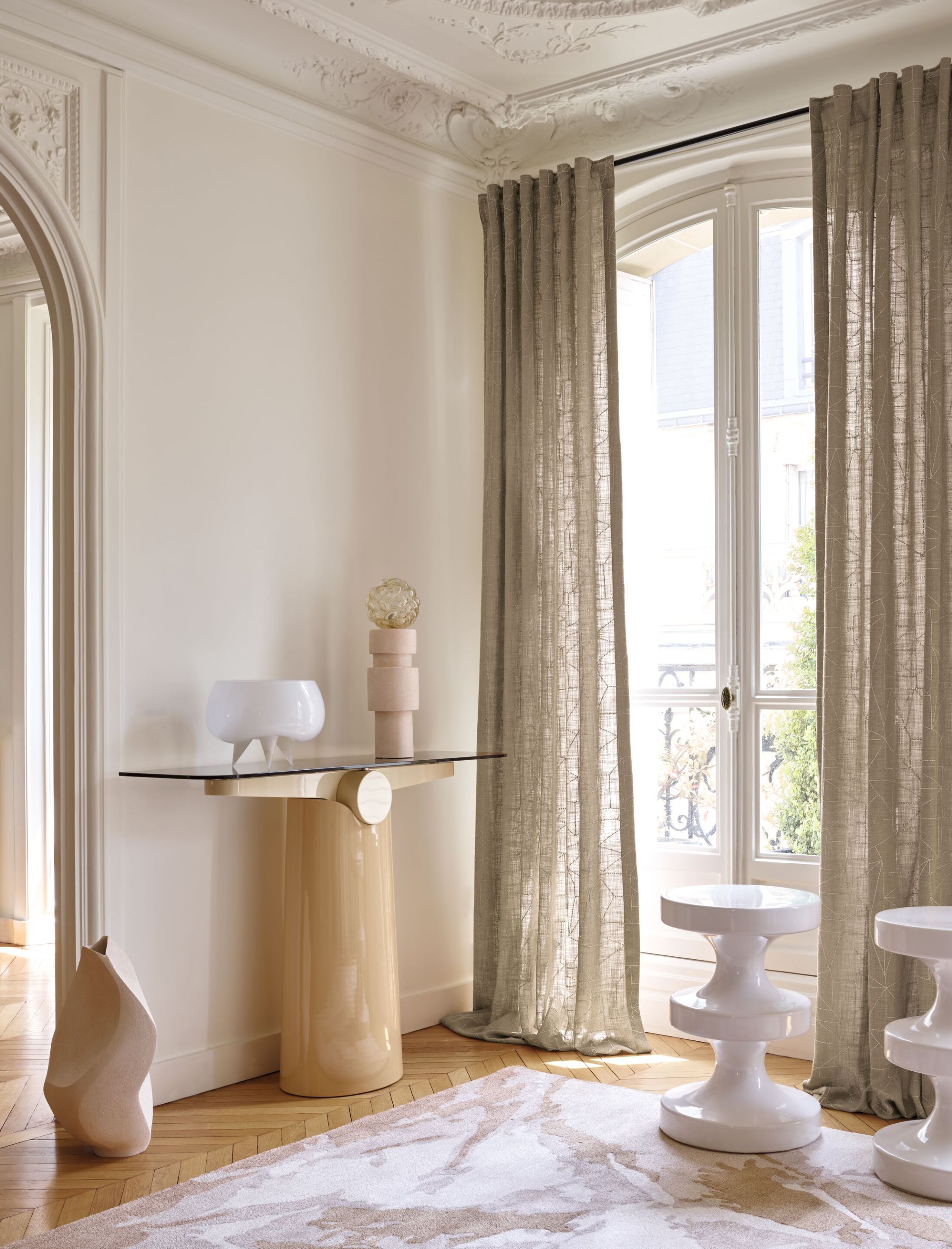 Льняная ткань с графическим рисунком Casamance сувениры ARCH-00010572 - Вид №1