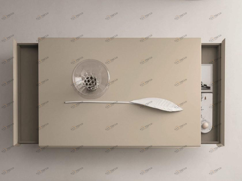 ZANETTE Лакированный прямоугольный журнальный столик с вещевым ящиком sun-id-1481463