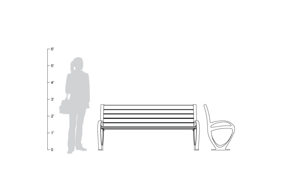 FSRT92 Скамейка трио  Forms-surfaces  - Вид №7