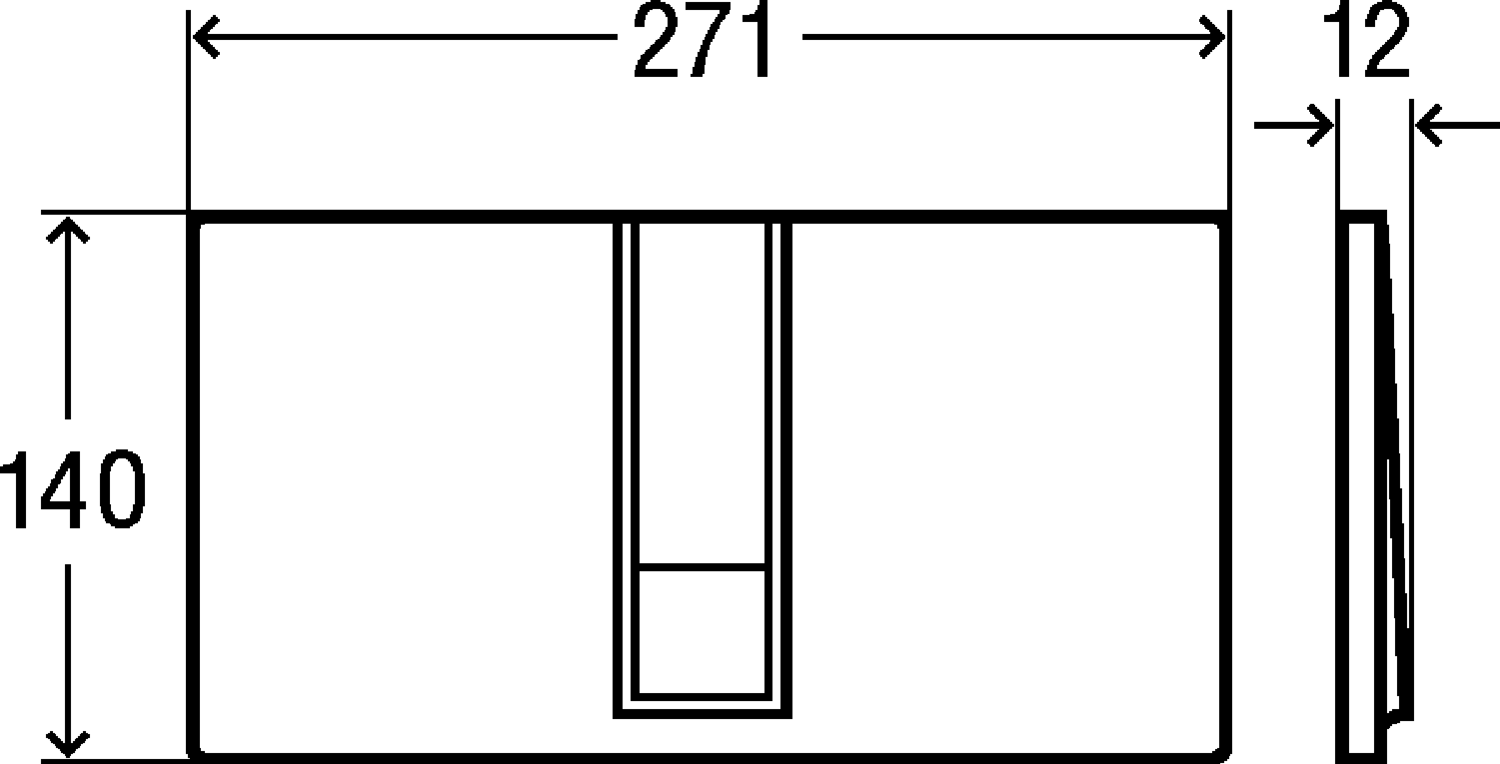 Системная техника  Принадлежности к панелям смыва для унитазов и писсуаров  Панели смыва для унитазов VIEGA 654 764 1) Модель 8334.1 Santreyd  - Вид №3